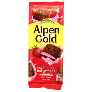Шоколад Альпен Голд  молочный с клубнично-йогуртовой начинкой 85г